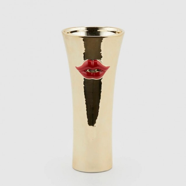 Vaza ceramica Kiss, auriu-rosu, 30 cm - SIMONA'S Specials