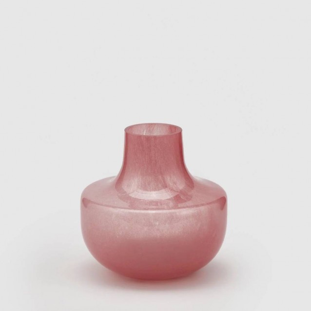 Vaza din sticla Fiorella, roz, 17 x 17 cm - SIMONA'S Specials