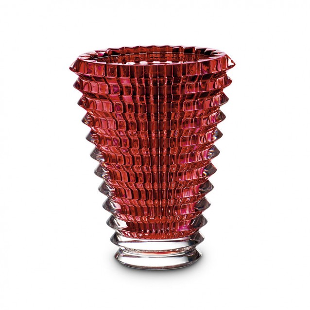 Vaza rotunda rosie din cristal, 15 cm, Eye by Nicolas Triboulot - BACCARAT