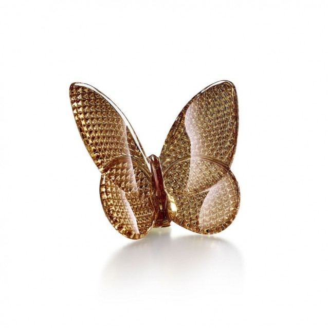 Sculptura aurie din cristal, Papillon Lucky Butterfly Diamond - BACCARAT