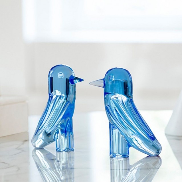 Figurina albastra din cristal, Bird, Faunacrystopolis by Jaime Hayon - BACCARAT