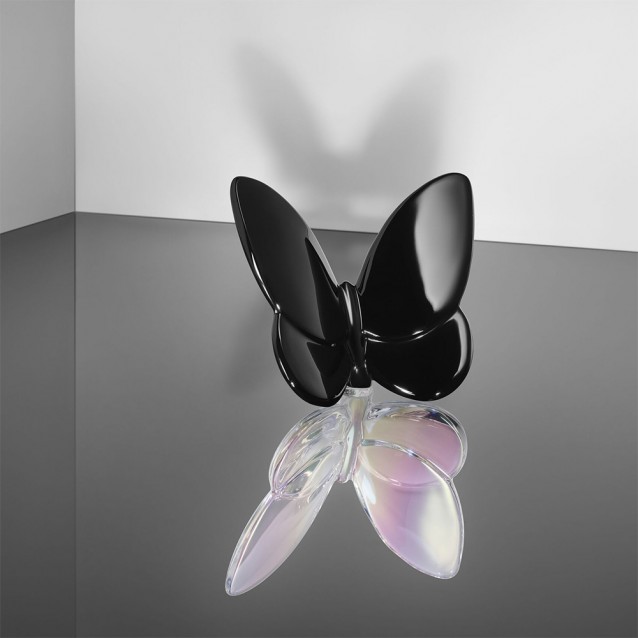 Sculptura neagra din cristal, Papillon Lucky Butterfly - BACCARAT