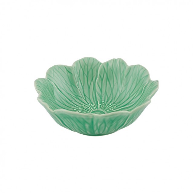 Bol ceramic verde, 17 cm, Flora - BORDALLO PINHEIRO 