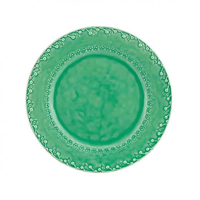 Farfurie pentru cina, verde, 29 cm, Flora - BORDALLO PINHEIRO 