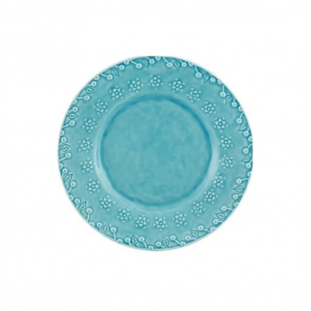 Farfurie pentru desert, albastru, 22.9 cm, Flora - BORDALLO PINHEIRO 