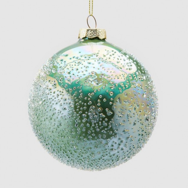 Glob din sticla Dercio, verde menta, 10 cm - SIMONA'S Christmas