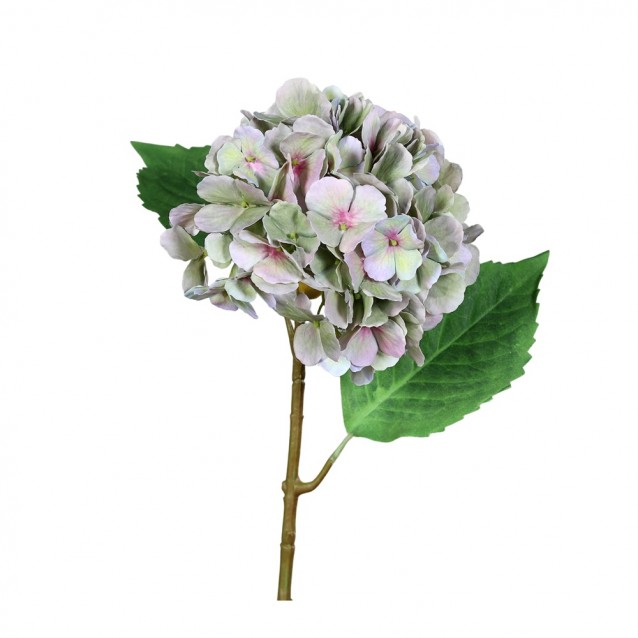 Floare decorativa Hortensia, roz/verde, 52 cm - SIMONA'S Specials