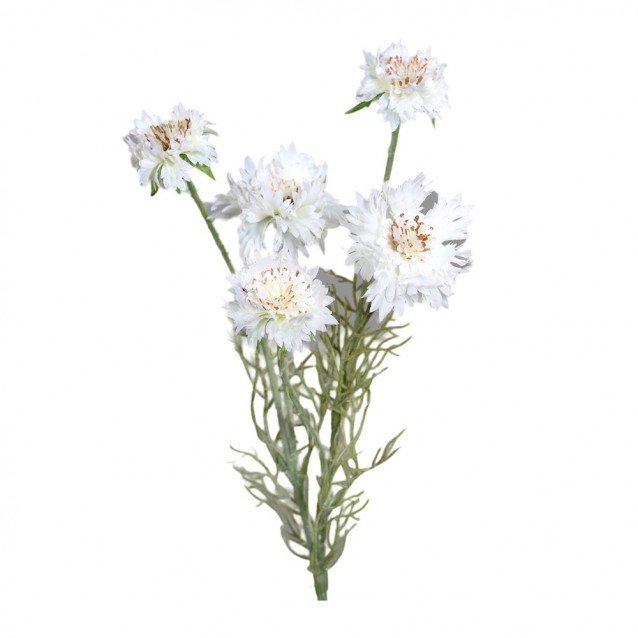 Ramura decorativa Cornflower, alb, 56 cm - SIMONA'S Specials