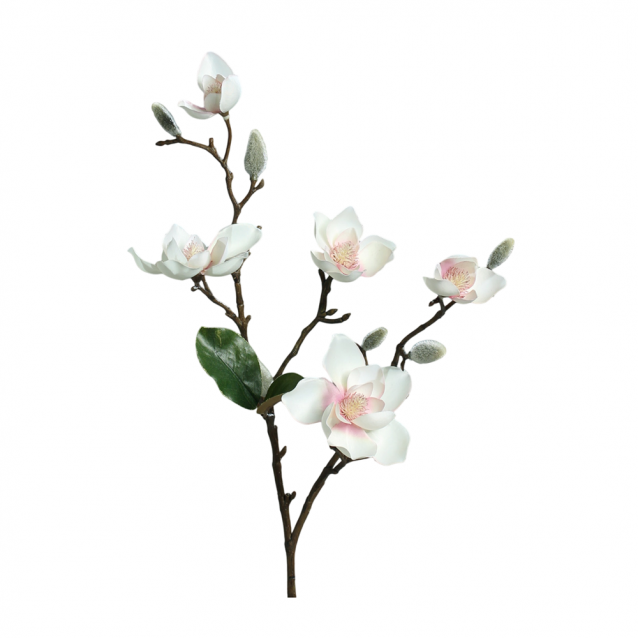 Ramura decorativa Magnolie, alb/roz, 64 cm - SIMONA'S Specials