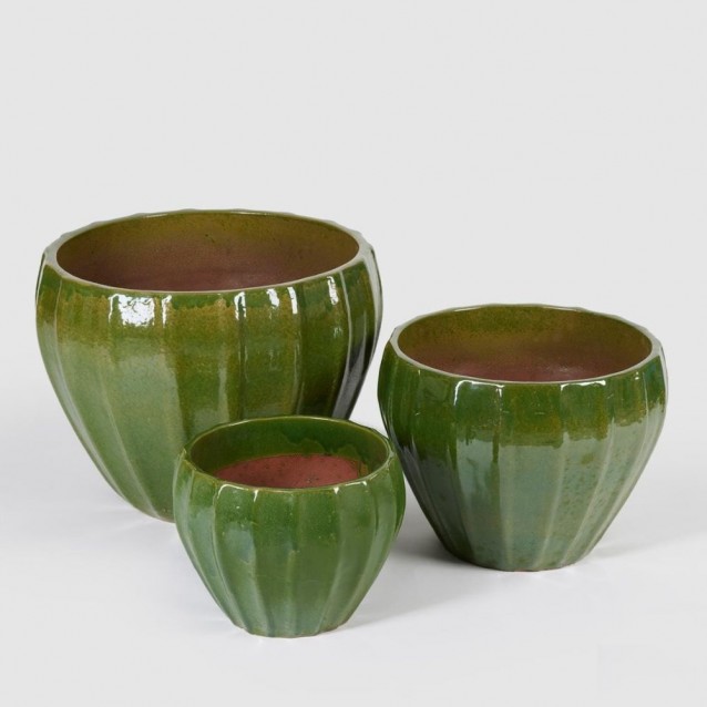 Ghiveci ceramic verde, 24 cm, Galze - SIMONA'S Specials