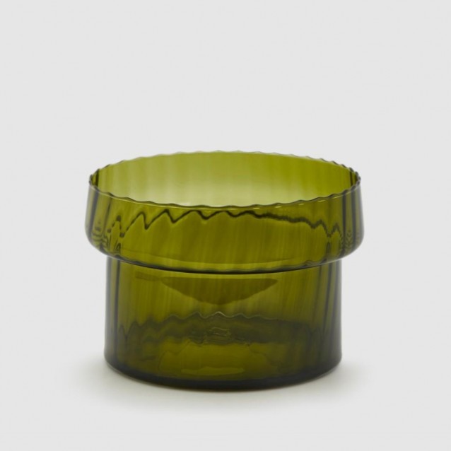 Vaza decorativa din sticla, 19 cm, Optic verde - SIMONA'S Specials