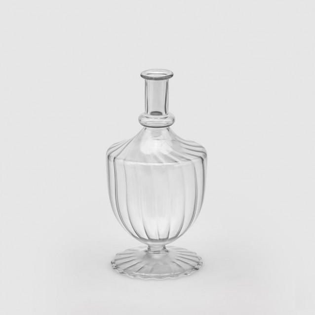 Vaza transparenta din sticla, 20 cm, Rigate Coppa - SIMONA'S Specials