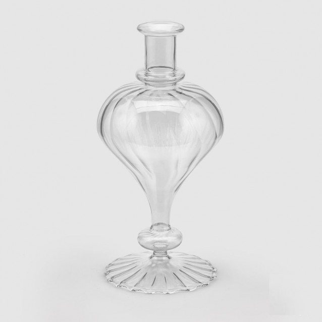 Vaza transparenta din sticla, 30 cm, Rigate Goccia - SIMONA'S Specials