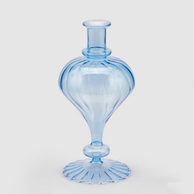 Vaza albastra din sticla, 30 cm, Rigate Goccia - SIMONA'S Specials
