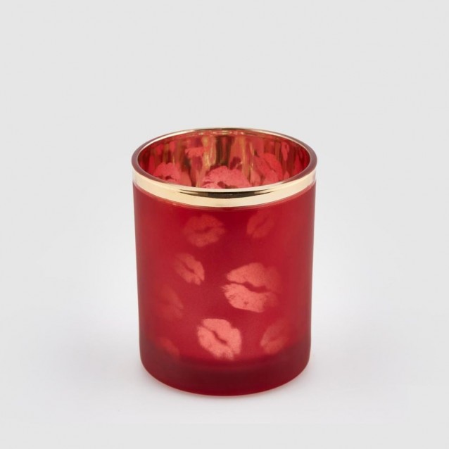 Sfesnic din sticla, rosu, 10 cm, Kiss - SIMONA'S Specials