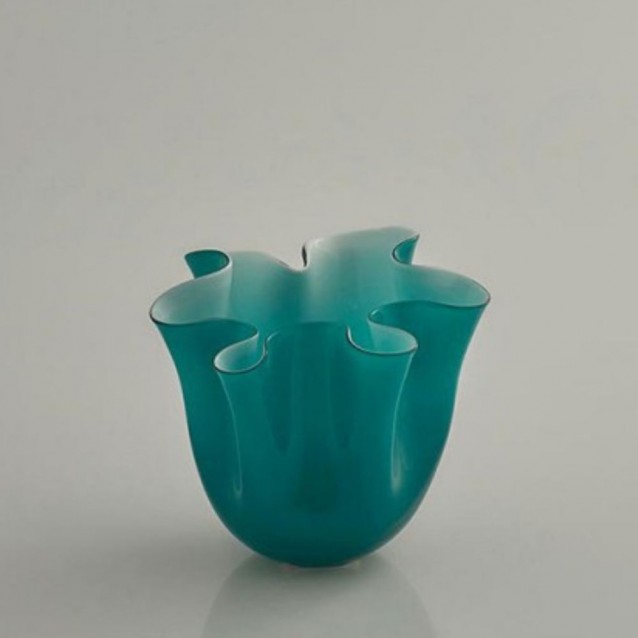 Vaza verde din sticla, 14 cm, Drappo - SIMONA'S Specials