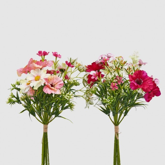 Buchet decorativ cu flori de camp, roz, 28 cm - SIMONA'S Specials