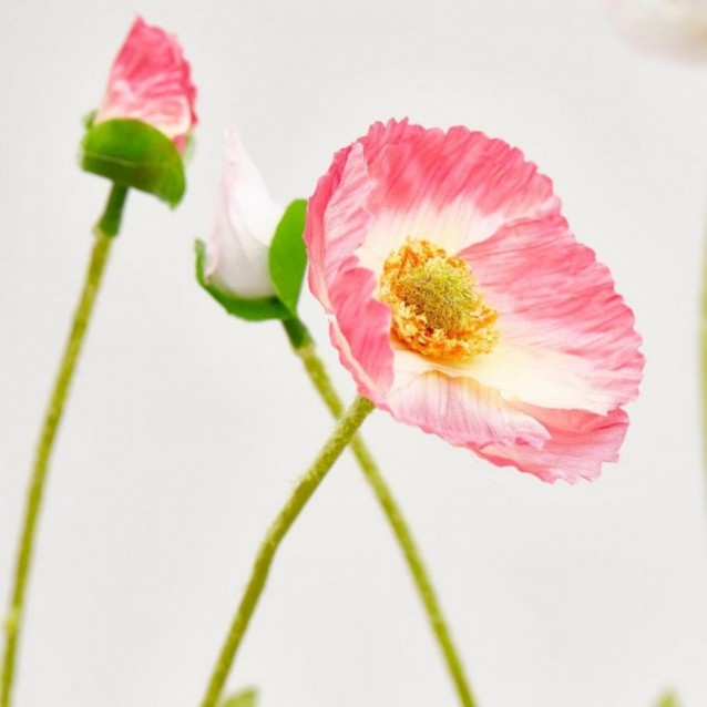 Floare decorativa mac, roz inchis/roz pastel/alb, 60 cm - SIMONA's Specials