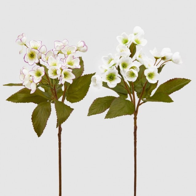 Floare decorativa Helleboro, alb/fucsia, 57 cm - SIMONA'S Specials