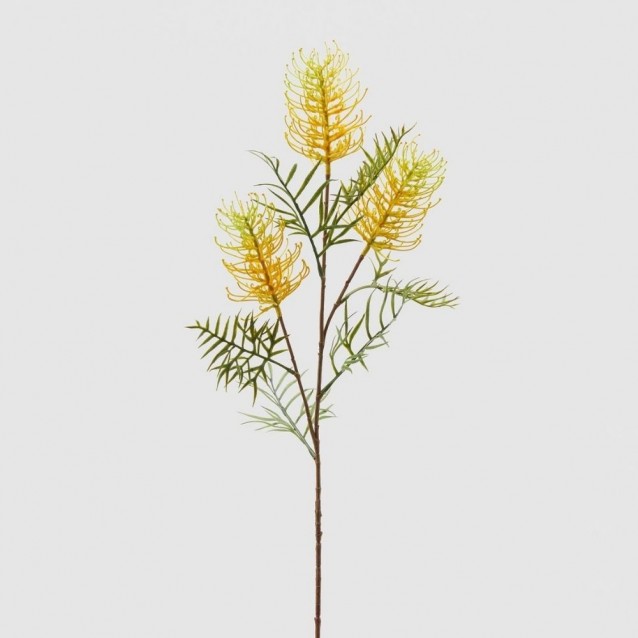 Ramura decorativa Grevillea, galben, 85 cm - SIMONA'S Specials