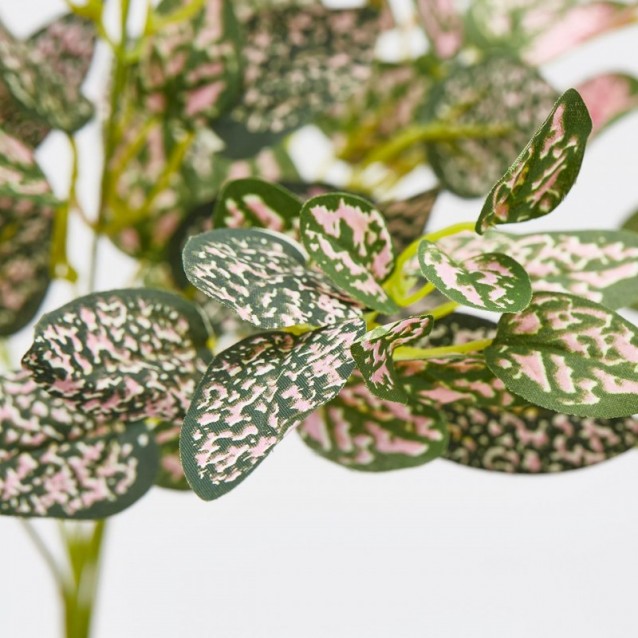 Ramura decorativa cu frunze Caladium, verde/roz, 26 cm - SIMONA'S Specials