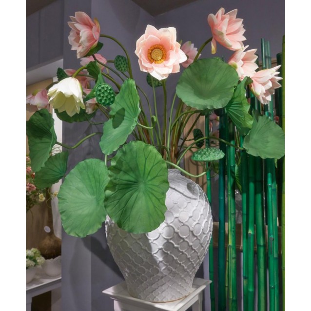 Floare decorativa boboc de nufar, verde, 80 cm - SIMONA'S Specials