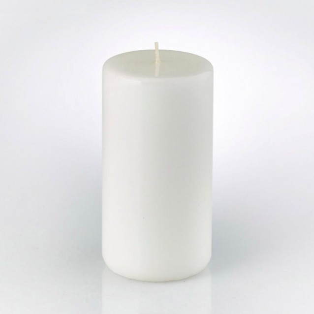 Lumanare decorativa cilindrica, alb lacuit, 15 cm - SIMONA'S Specials
