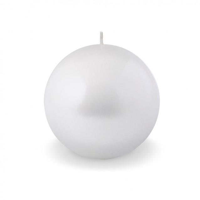 Lumanare decorativa sfera, alb lacuit, 10 cm - SIMONA'S Specials