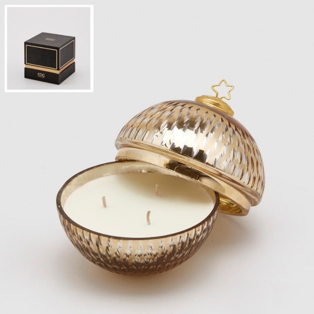 Lumanare decorativa parfumata in glob auriu, 13 cm - SIMONA'S Specials