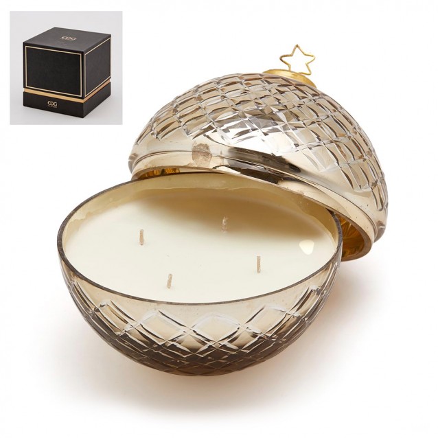 Lumanare parfumata decorativa glob, auriu antic, 18 cm - SIMONA'S Specials