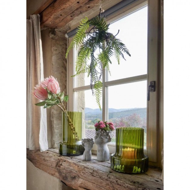 Vaza decorativa din sticla, 28 cm, Optic verde - SIMONA'S Specials
