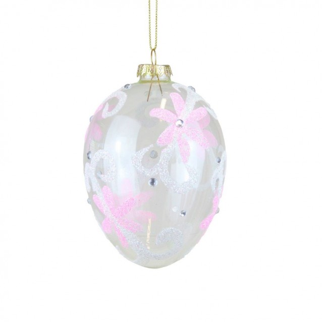 Ornament ou Jewel cu flori, roz, 12 cm - SIMONA'S Specials