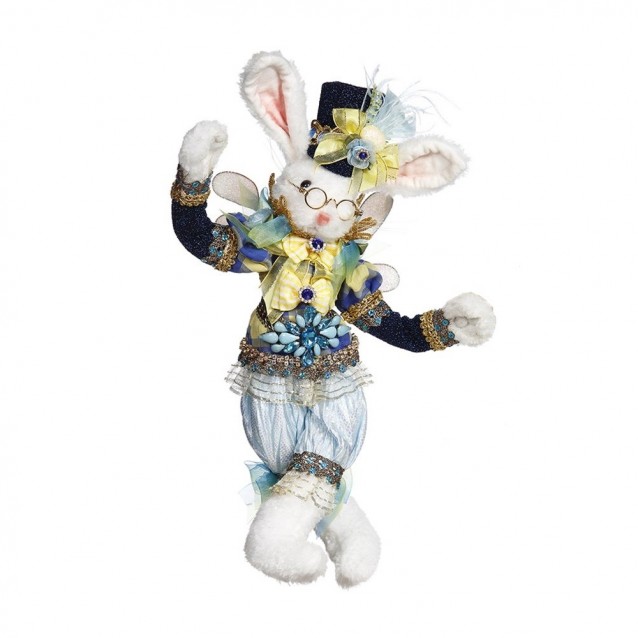 Decoratiune Mr-Mrs Festive Rabbit Fairy, albastru, 36 cm - SIMONA'S Specials