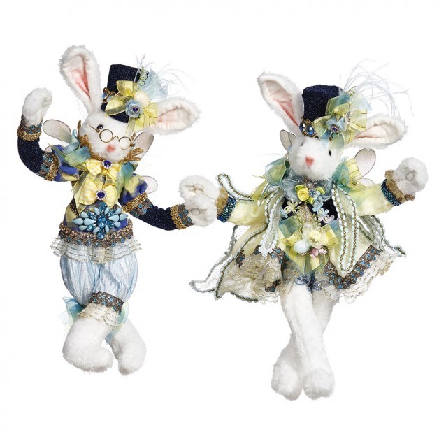 Decoratiune Mr-Mrs Festive Rabbit Fairy, albastru, 36 cm - SIMONA'S Specials