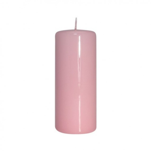 Lumanare decorativa cilindrica, roz lacuit, 6 x 15 cm - SIMONA'S Specials
