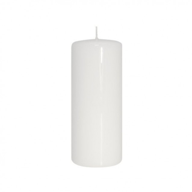 Lumanare decorativa cilindrica, alb lacuit, 6 x 15 cm - SIMONA'S Specials