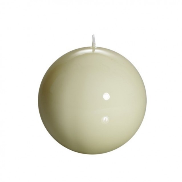 Lumanare decorativa sfera, crem lacuit, 10 cm - SIMONA'S Specials