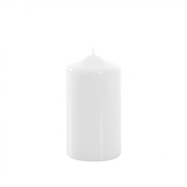 Lumanare decorativa cilindrica, alb lacuit, 8 x 15 cm - SIMONA'S Specials