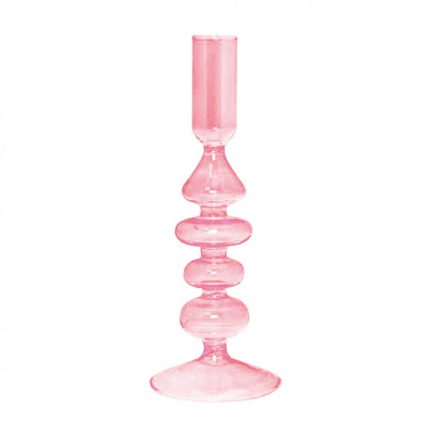 Sfesnic decorativ sticla, roz, 20 cm - SIMONA'S Specials