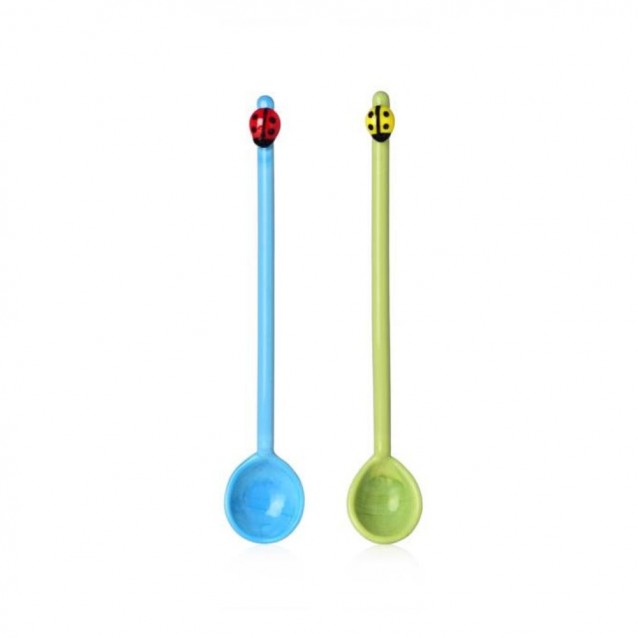 Set 2 lingurite Ladybug, albastru - verde by Alessandra Baldereschi - ICHENDORF