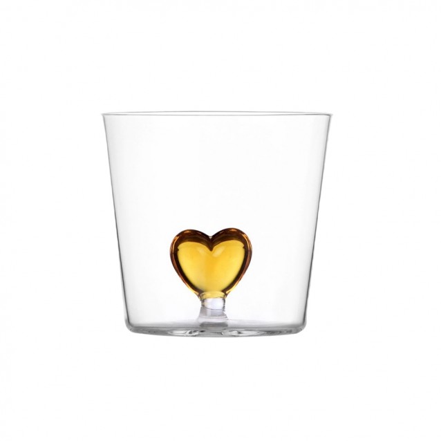 Pahar pentru apa, 8 cm, inima galbena, Cuore by Alessandra Baldereschi - ICHENDORF