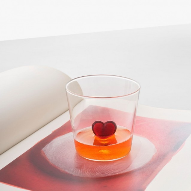 Pahar pentru apa, 8 cm, inima rosie, Cuore by Alessandra Baldereschi - ICHENDORF