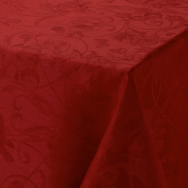 Fata de masa 175 x 250 cm, rosu, Tivoli Velvet - JACQUARD FRANCAIS
