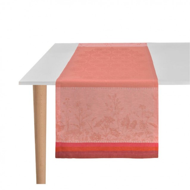 Traversa pentru masa, 50 x 150 cm, roz, Instant Bucolique - JACQUARD FRANCAIS