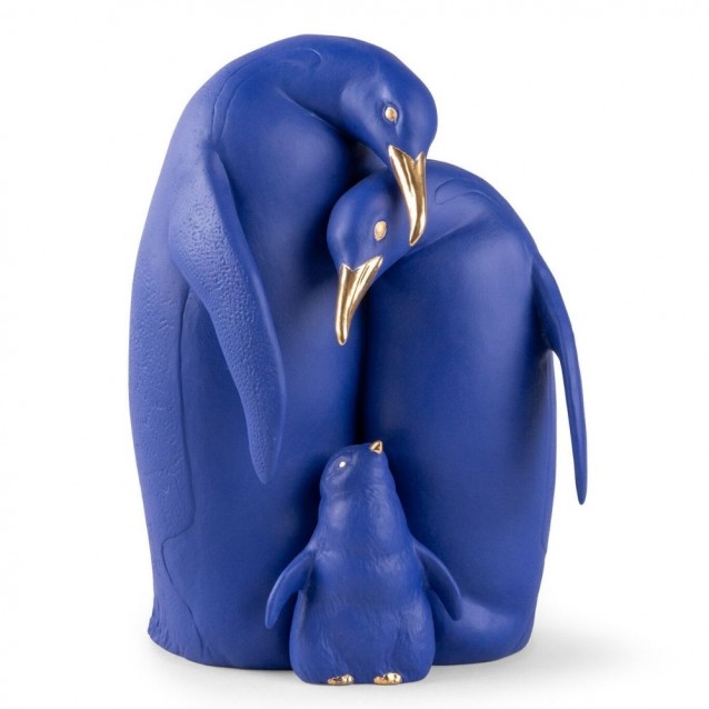 Figurina din portelan, Penguin family blue by José Javier Malavia - ED. LIMITATA - LLADRO
