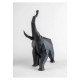Sculptura din portelan mat, Elefant negru, Origami - LLADRO