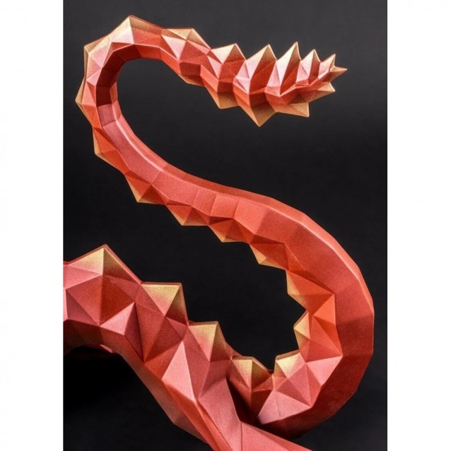 Sculptura din portelan, Red Dragon, Origami by José Luis Santes - Editie Limitata - LLADRO