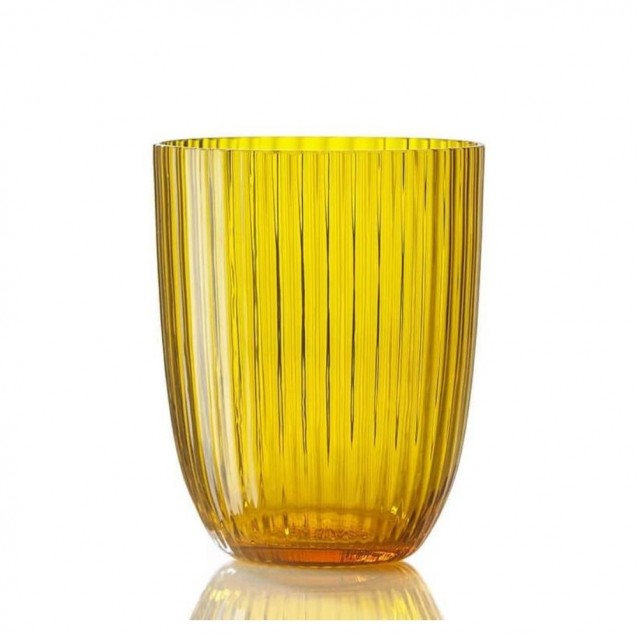Pahar pentru apa, striped yellow, Idra - NASON MORETTI