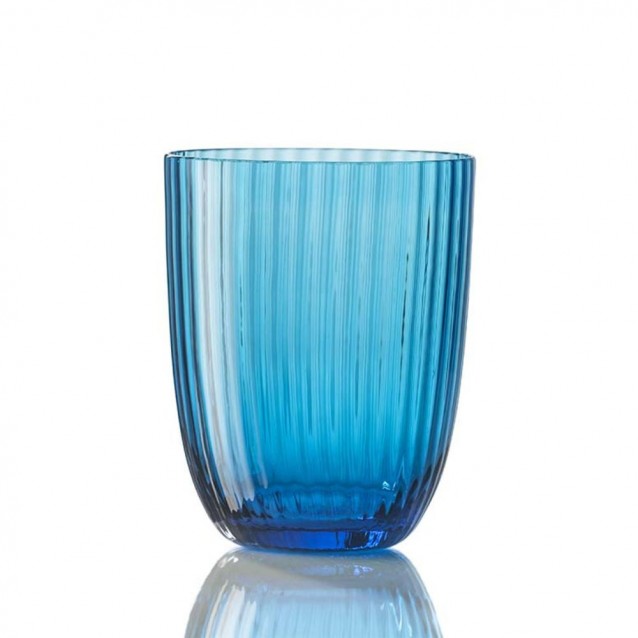 Pahar pentru apa, striped aquamarine, Idra - NASON MORETTI