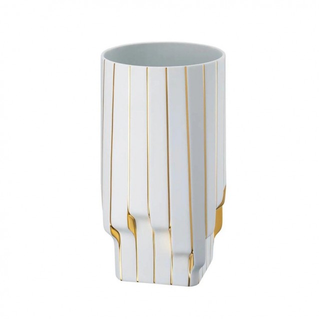 Vaza din portelan, 30 cm, Strip White-Gold - ROSENTHAL